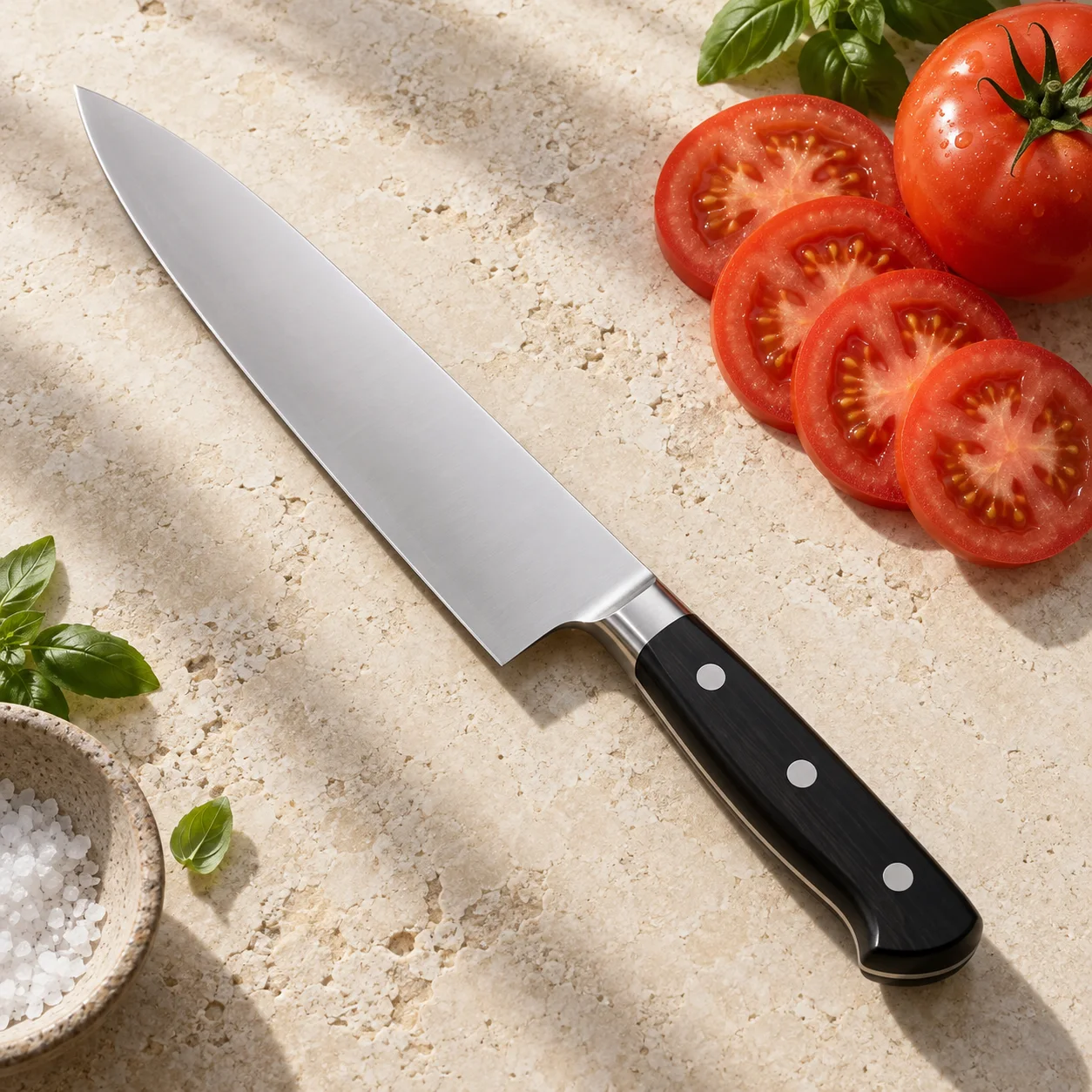 Illustrative Japanese kitchen knife photograph; see listing for exact 440 Gyuto No. 812