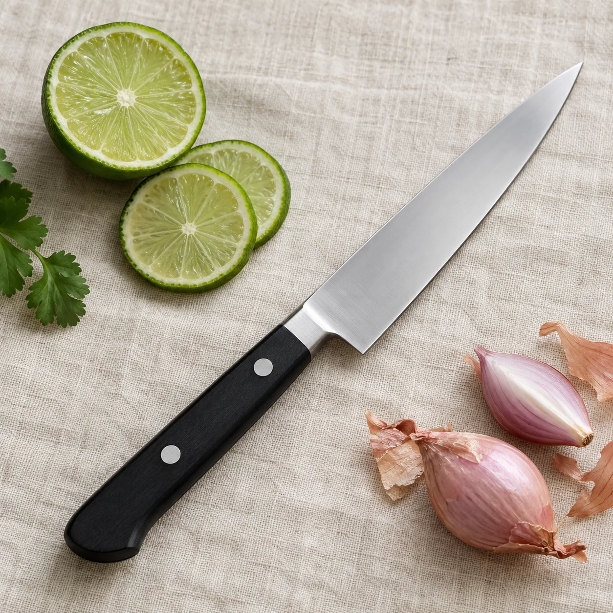 Illustrative Japanese kitchen knife photograph; see listing for exact UX10 Petty No. 733